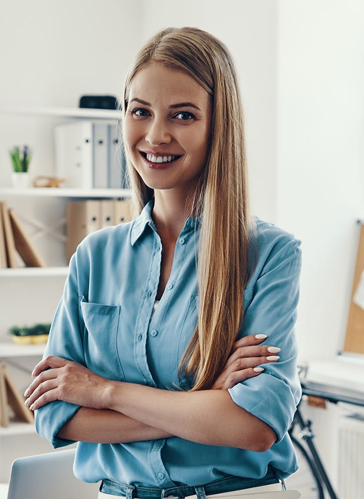 Designer working in a bright studio